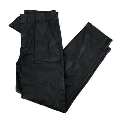 Kut from the Kloth Black Mid-Rise Straight Leather Pants | Size 6 - Image 1 of 4