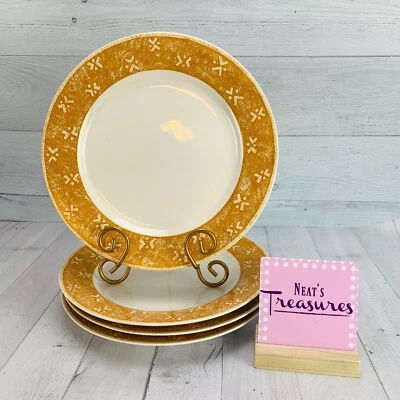 Juego de 4 platos de cena geométricos Sango Sue Zipkin GOLDEN SHOWER Mix Match POTPOURRI  Foto 1 de 4