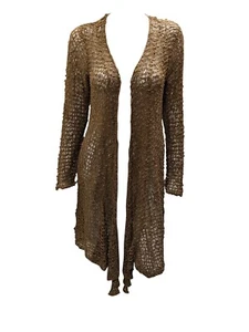  Handgefertigte gehäkelte Damen-Strick-Cardigan Longline-Jacke kostenlose Größe UK 8-20 - Bild 1 von 1