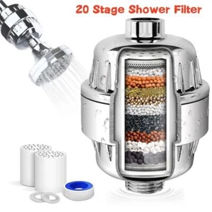 Shower Water Filter 20 Stages to Remove Chlorine Fluoride Heavy Metals - Picture 1 of 30