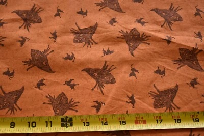 By 1/2 码,棕色妖精和黑色猫橙色被子棉,纺织艺术 B1222 — 第 1/4 张图片