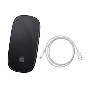 GR_A WIRELESS BLUETOOTH MAGIC MOUSE 2 SILVER/BLACK + LIGHTNING CABLE - A1657 - Picture 1 of 2