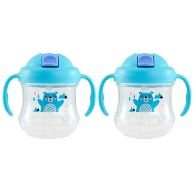 2x Pigeon 200ml Magmag BPA Free Leak Proof Straw Plastic Cup BL Baby/Toddler 8m+ - image 1 of 2