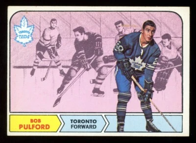1968-69 TOPPS NHL HOCKEY #129 Bob Pulford VG Toronto Maple Leafs Card - Image 1 of 2
