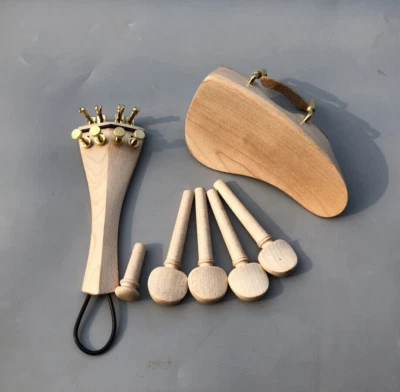 Canada maple 4/4 violin Kit maple wood violin Pegs Chin Rest Tailpiece Parts #2 - Image 1 of 4