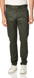 Dickies Men's Skinny Straight Double Knee Work Pant Olive Green WP811 - Picture 1 of 3