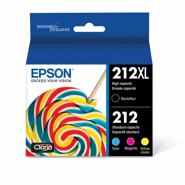 Epson T212XL-BCS 212XL Black and Standard Color Ink Cartridge Pack - Black/Cyan/Magenta/Yellow