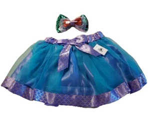 Disney World Parks Little Mermaid Ariel Tutu Skirt costume Halloween hair bow SM - Picture 1 of 11