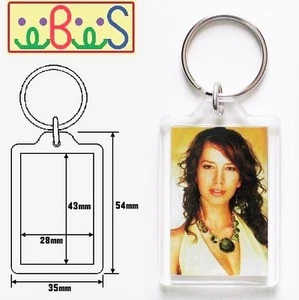 25x Blank Clear Acrylic Keyrings 43x28mm Photo Size (key ring plastic) 09008 - Picture 1 of 3