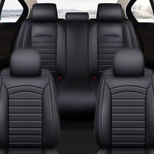 Leather Seat Covers Full Set 5-Sits Front & Rear Cushion Accessories For TOYOTA