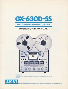 Manual de instrucciones Operating Instructions para Akai GX-630 D-SS  - Imagen 1 de 1
