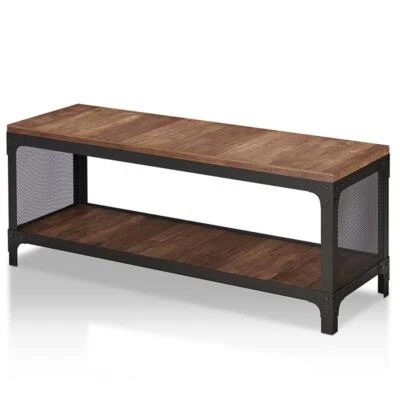 Furniture of America Herk Industrial Wood Multi Purpose Bench in Reclaimed Oak - Image 1 of 4