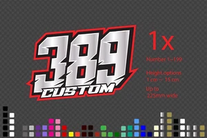 Custom Race Racing Number Name Sticker Decal Vinyl Racing Dirt bike MX Motocross - Picture 1 of 1