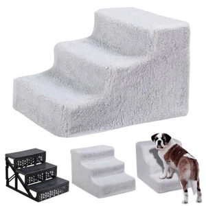 Dog Stairs for Small Dogs 3 Steps Pet Stairs for Bed Sofa Pet Steps Non-Slip - Picture 1 of 10
