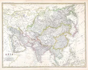 original map of Asia by Keith Johnston Royal Atlas 1869 - Picture 1 of 5