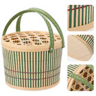 Bambus Korb mit Deckel, geflochten - vielseitig einsetzbar