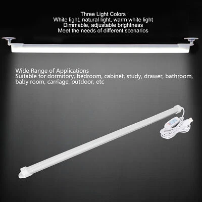 Under Cabinet Light USB Plug In Dimmable Eye Protection 3 Colors LED Counter EX - Image 1 of 4