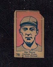 1928 W513 Vintage Strip Card #78 Jess Haines, St. Louis Cardinals, HOF, Rare!