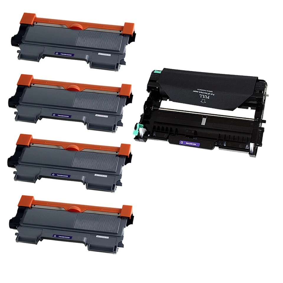 4PK TN450 Toner + 1PK DR420 Drum for Brother DCP-7060D HL-2240 MFC-7360N - Image 1 of 1