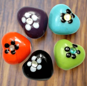 20+ Fancy Flower Heart Beads Assorted 18x20 mm - Picture 1 of 8