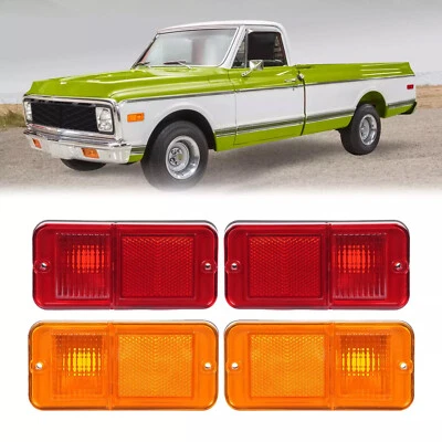 Front Rear Side Marker Lights Set For Chevrolet GMC C/K Pickup Trucks 1968-1972 - Image 1 of 4