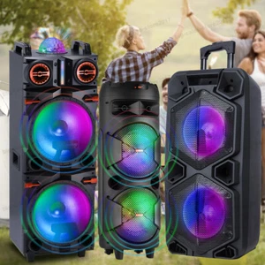 Large Party Bluetooth Speaker Heavy Bass Stereo LOUD Sound Indoor Outdoor Lot - Picture 1 of 82