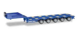 Remolque Goldhofer 5 ejes plataforma de caída Low-Boy HO 1/87 Herpa # 76388-006 - azul - Imagen 1 de 1