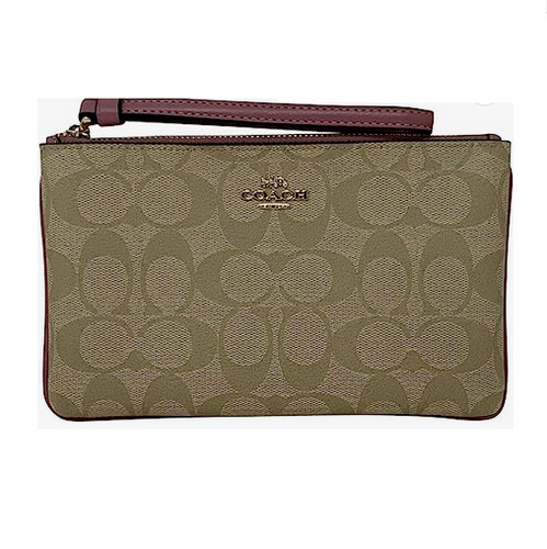 NUOVO COACH Signature PVC grande polso cachi chiaro rosa 58695 $128