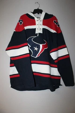 New NFL Houston Texans old time jersey style mid weight cotton hoodie men's L Cover