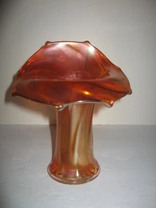 Vtg Imperial Glass Morning Glory Marigold Jack in the Pulpit Carnival Glass Vase - Picture 1 of 7