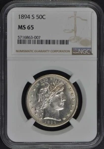 1894-S Barber Half Dollar 50C NGC MS65 - Picture 1 of 4