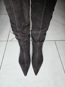 GUCCI Pointed Toe Brown Suede Boots Size EU 37 - Picture 1 of 12