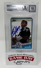 Bo Jackson Autographed 1988 Topps #327 RC Rookie Card Raiders BAS 10 Auto