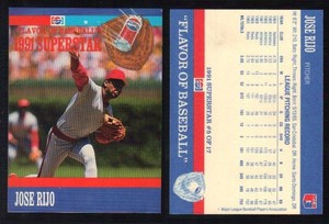 Jose Rijo 2 Oddball Cards 1991 Pepsi #5 & 1994 Oscar Mayer #28 - Cincinnati Reds