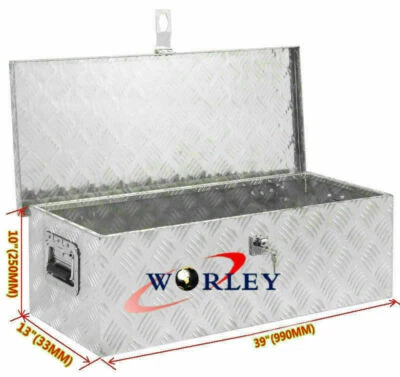 39"X13"X10" Aluminum PICKUP TRUCK TRUNK TOOL BOX TRAILER Under body bed Storage - Image 1 of 4