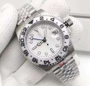 Custom GMT 40mm Black White Diver Date Style Watch Yacht Sub w/ NH35 Movement - Picture 1 of 6