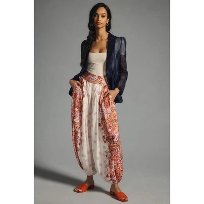 Anthropologie Pleated Ballon Floral Boho Pants Multicolor US 10 30"x26" - Image 1 of 4