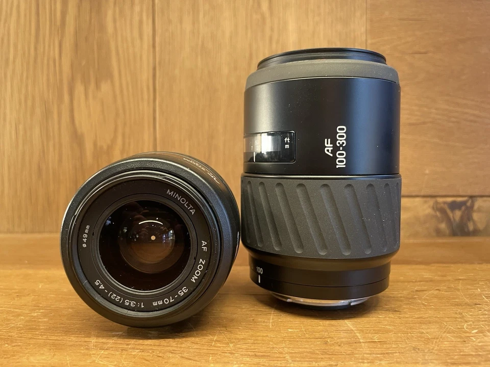 *2 Lens : Near Mint* Minolta AF 35-70mm F/3.5-4.5 & 100-300mm F/4.5-5.6 New Type - Image 1 of 4