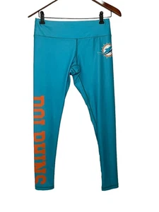 NFL Team Apparel Miami Dolphins Leggings Pants Womens Medium Teal Logo - Picture 1 of 6