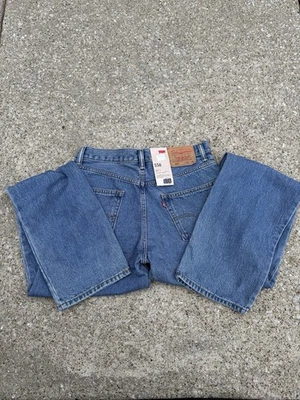 Levis 550 Mens 32x36 Relaxed Fit Blue Jeans Medium Stone Washed Denim NWT - Image 1 of 4