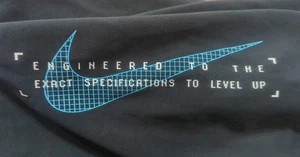 Nike High Waisted Kids Sport Leggings Size Medium NWT Black w/ Blue & White New - Picture 1 of 6