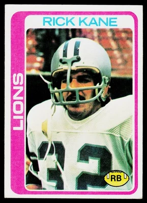 Rick Kane, 1978 Topps, #126, Detroit Lions, RC - Image 1 of 2