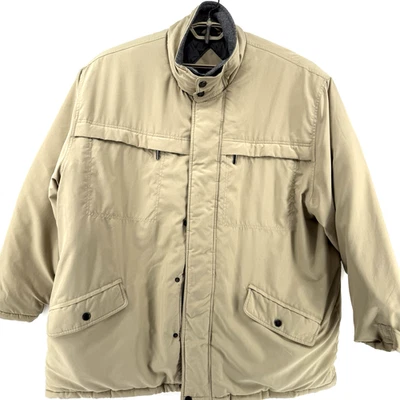 Catalina Para Hombres 2XL Ropa Exterior Franela Capa Acolchada Forro Caqui Cremallera Bolsillos Cálido Foto 1 de 4