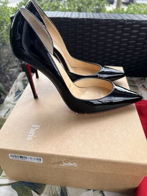 Christian Louboutin Black Patent Leather Pumps Iriza 38.5 - Image 1 of 4