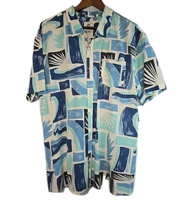 Camisa ONeill Hombre TALLA XXL Abotonada Manga Corta Floral Azul Hawaiano - Imagen 1 de 9
