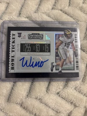 2019 Contenders Draft Picks College Ticket Chase Winovich #199 Foil /99 (AU, RC) - Image 1 of 2