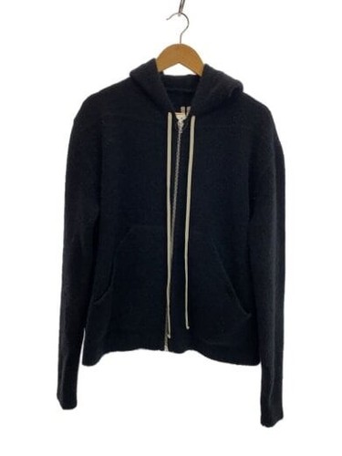 Rick Owens FELPA CON CAPPUCCIO CON ZIP LUNGA misto Alpaca felpa con cappuccio con zip L BLK 