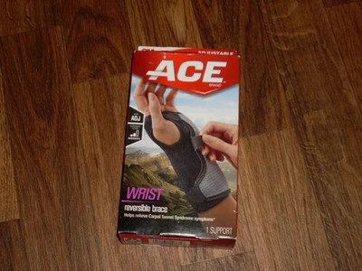 ACE ADJUSTABLE WRIST REVERSIBLE BRACE HELPS RELIEVE CARPAL TUNNEL SYNDROME NEW - Image 1 of 3