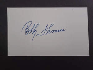 Bobby Thomson (d. 2010) Signed Index Card - Giants, Braves, Cubs, Red Sox - B - Picture 1 of 1