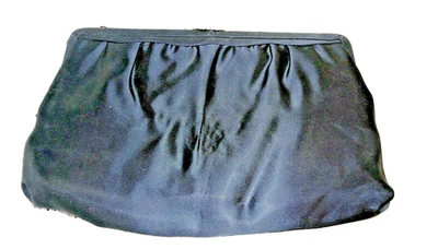 Bolso de Noche Vintage Negro Satinado Mardane Md EE. UU. Correa de Cadena y Espejo Foto 1 de 4